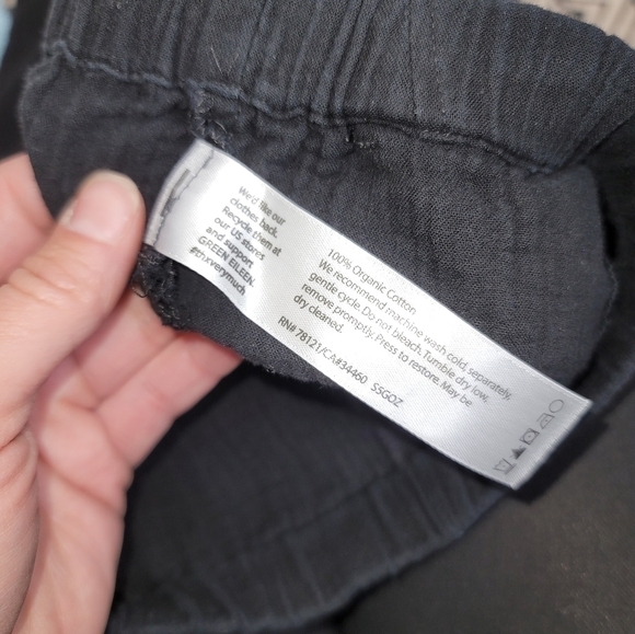 EILEEN FISHER 100% ORGANIC COTTON BLACK CREPE ANKLE PANTS, SZ SMALL - Picture 7 of 13